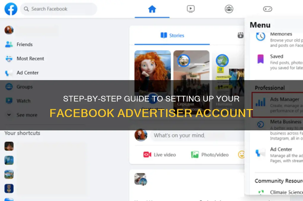 how to set up a facebook advertiser account