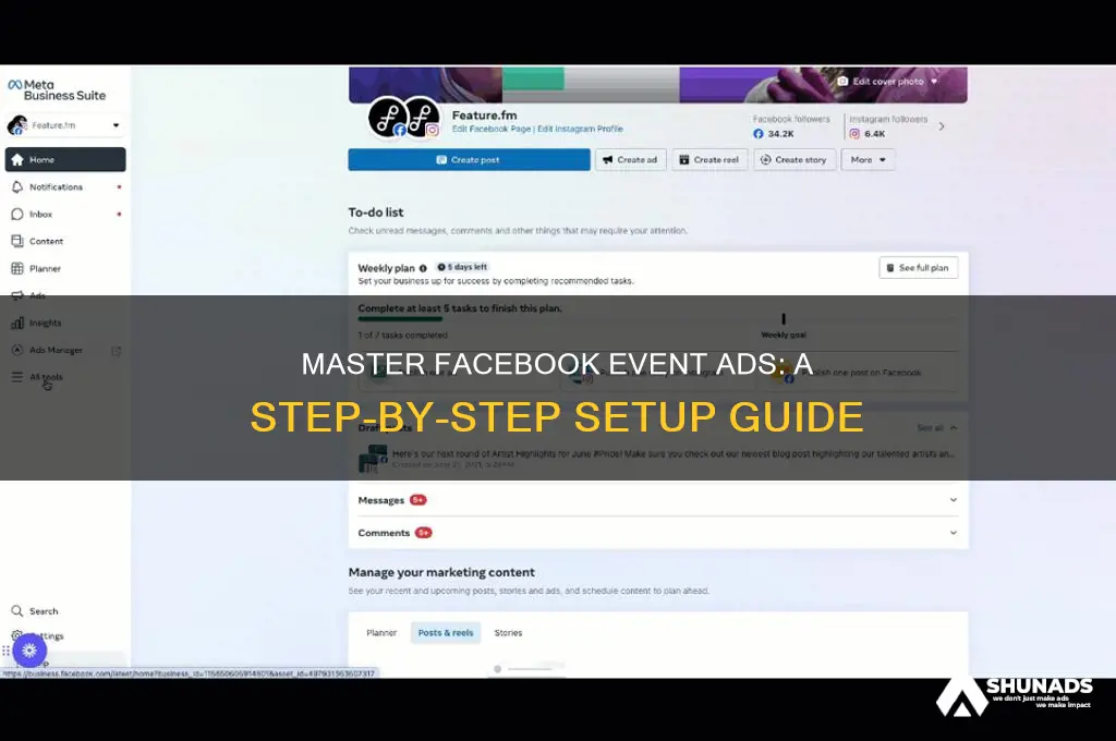 how to set up events facebook advertising