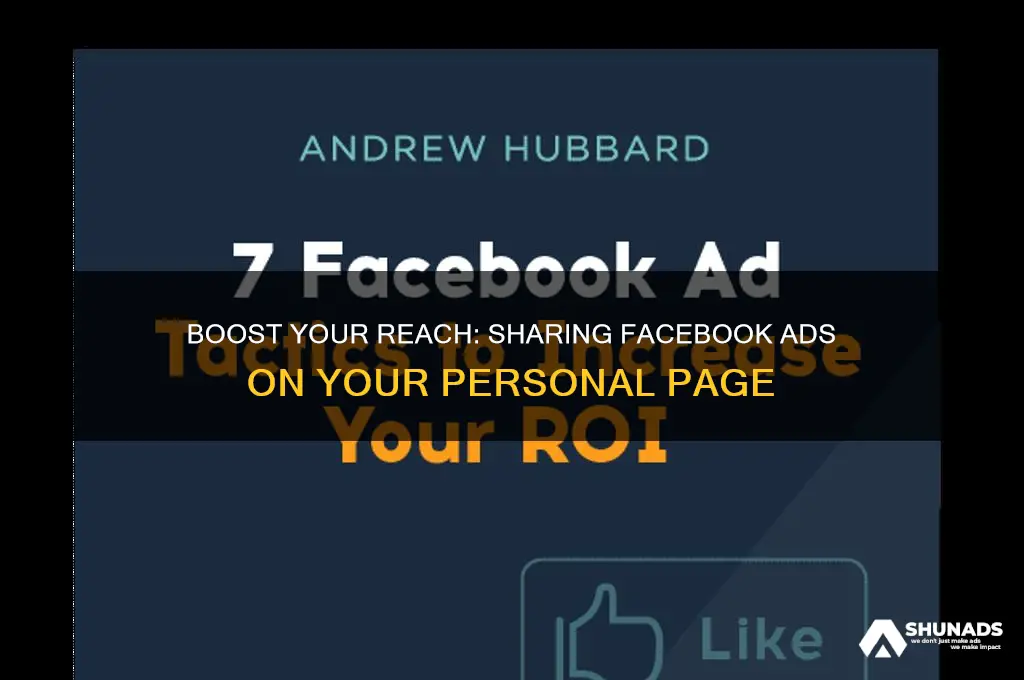 how to share your facebook advertisement on your personal page
