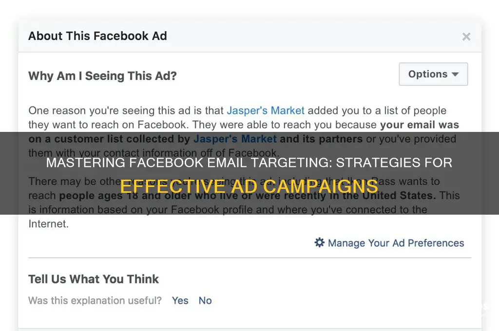 how to target email advertising on facebook