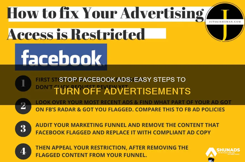 how to turn off advertisement on facebook
