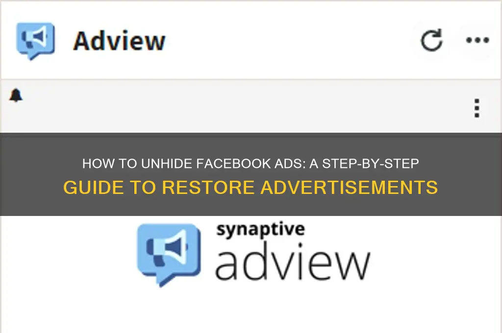 how to unhide an advertisment on facebook