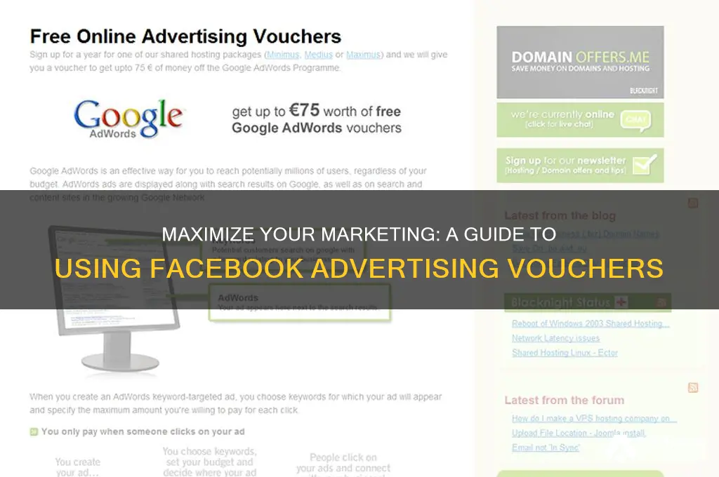 how to use facebook advertising voucher