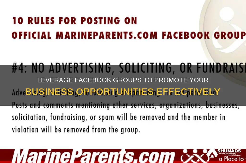 how to use facebook group for advertising business opportunity