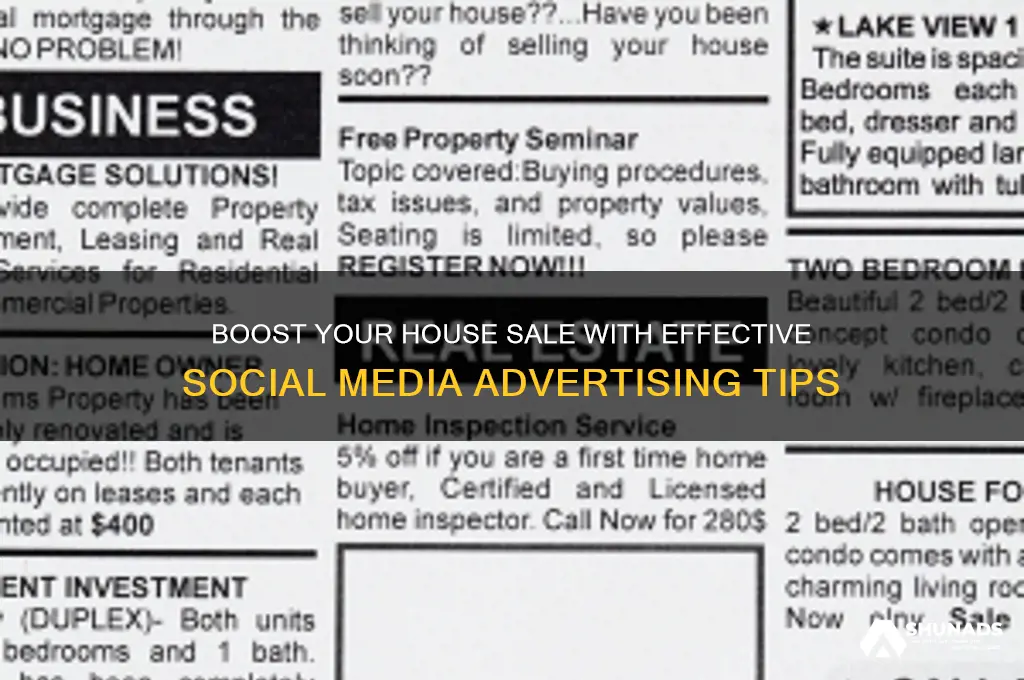 how to use social media advertising house sale
