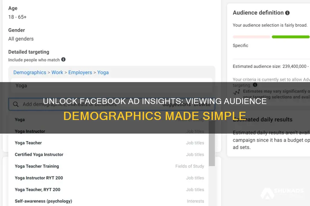 how to view audience demographics facebook advertising