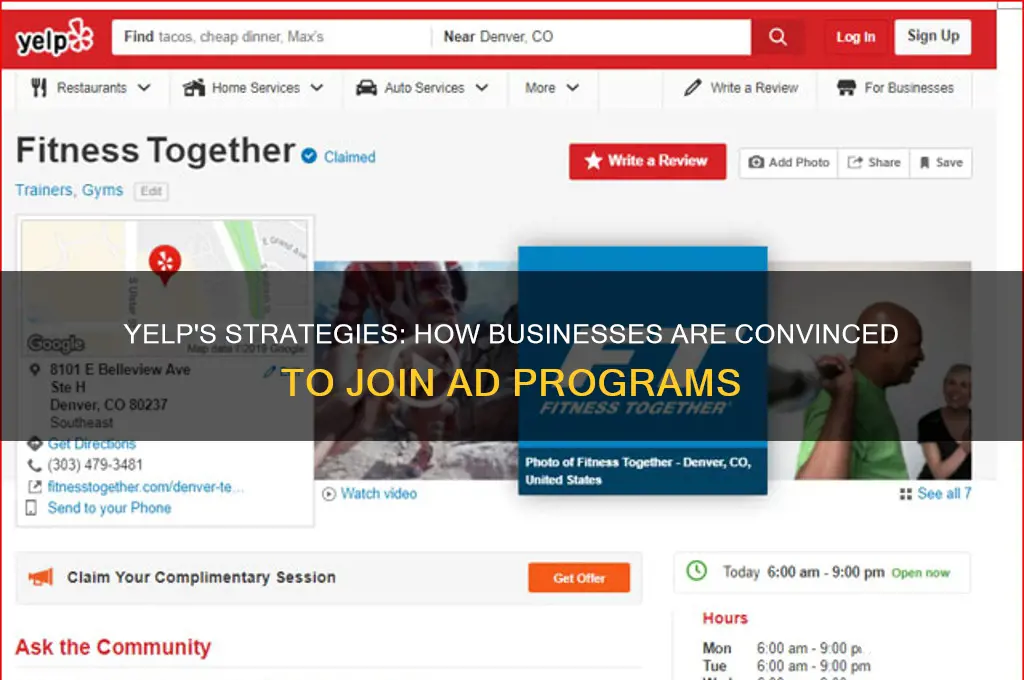 how yelp make businesses to sign up for advertisement representative