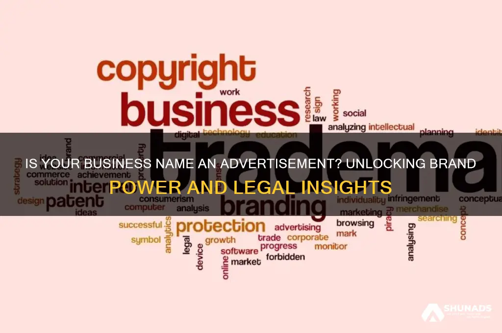 is a business name an advertisement
