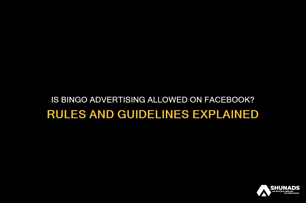 is bingo advertising allowed in facebook