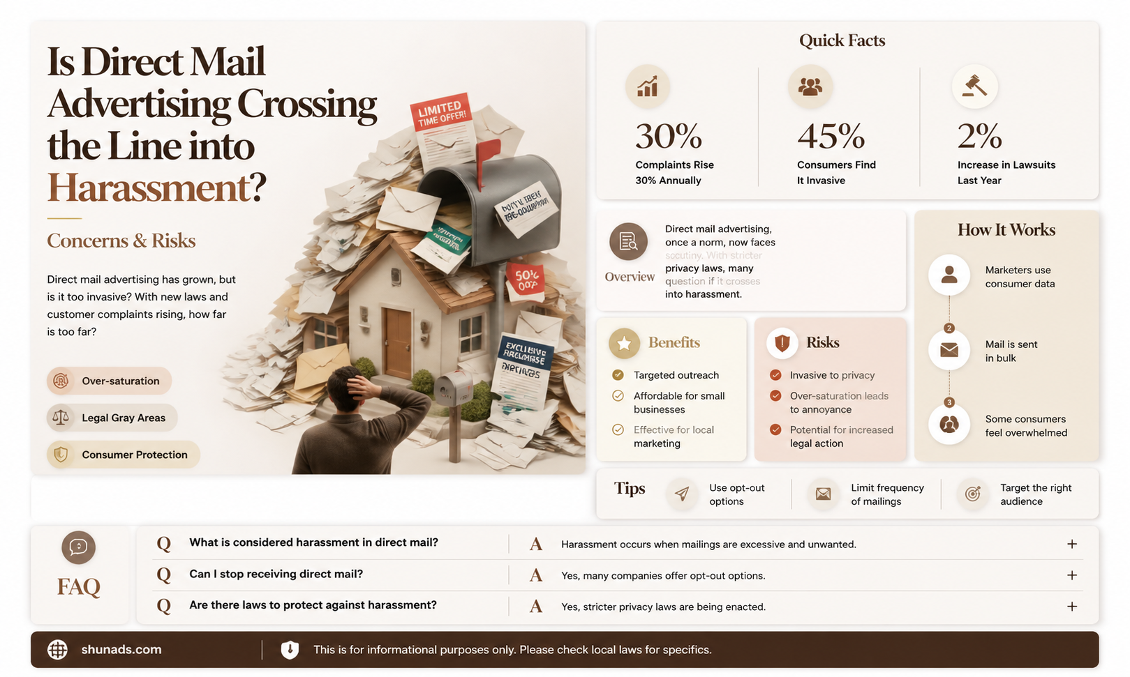 can advertisement by mail be considered harassment