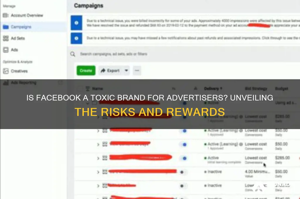 is facebook a toxic brand for advertisers