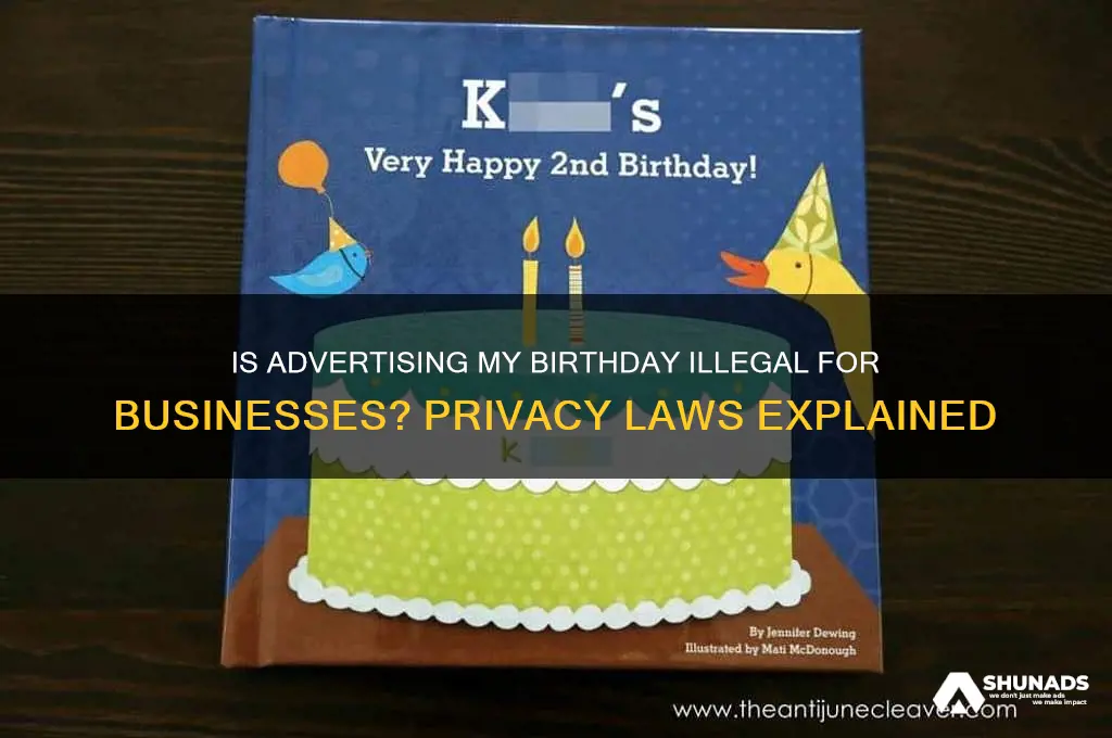 is it illegal for a business to advertise my birthday