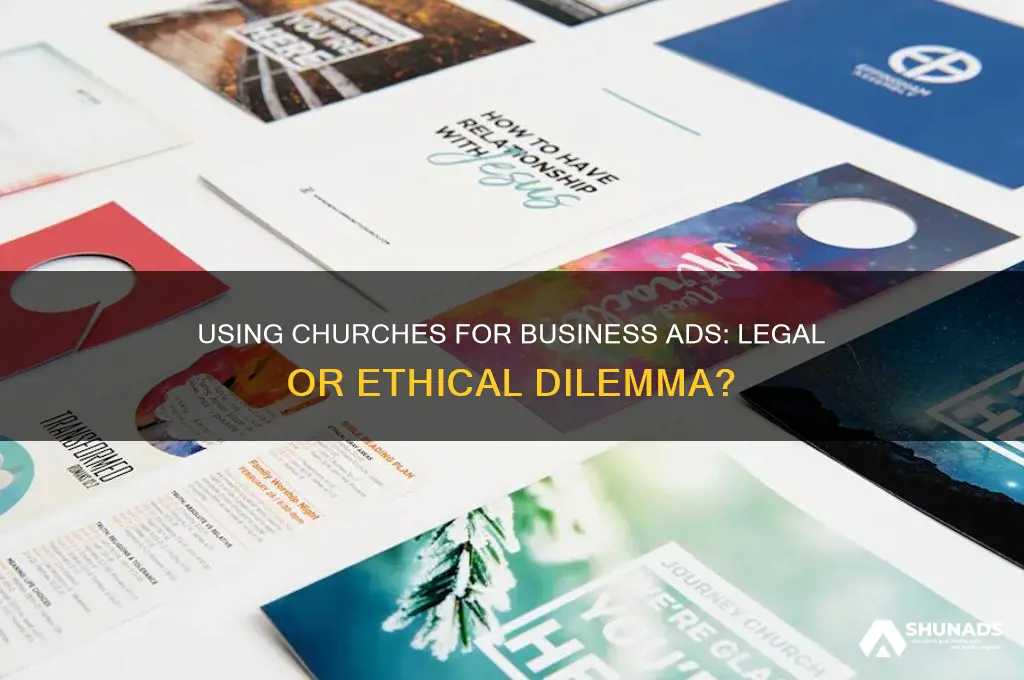 is it legal to use church to advertise a business