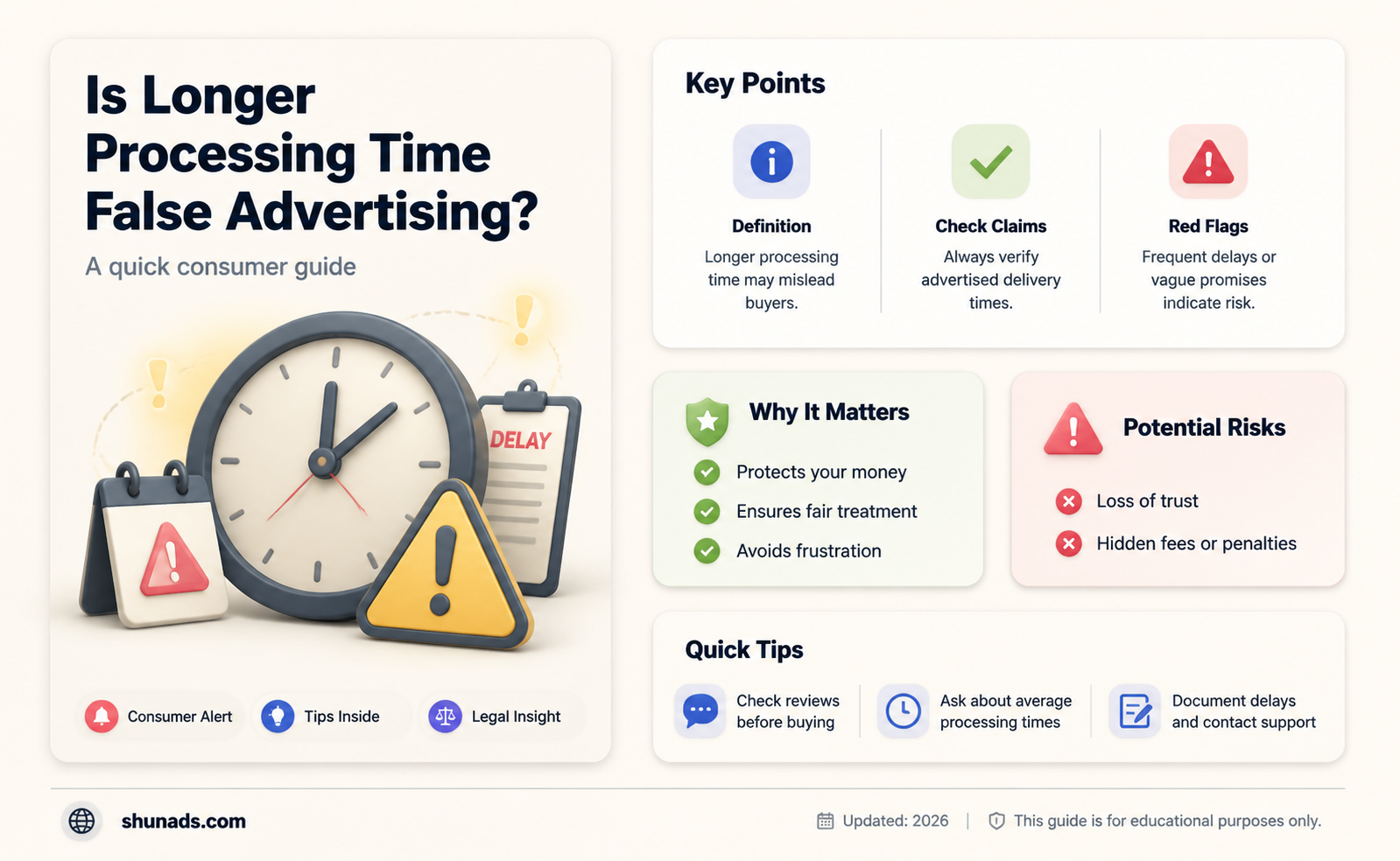can a longer processing time be fale advertisement