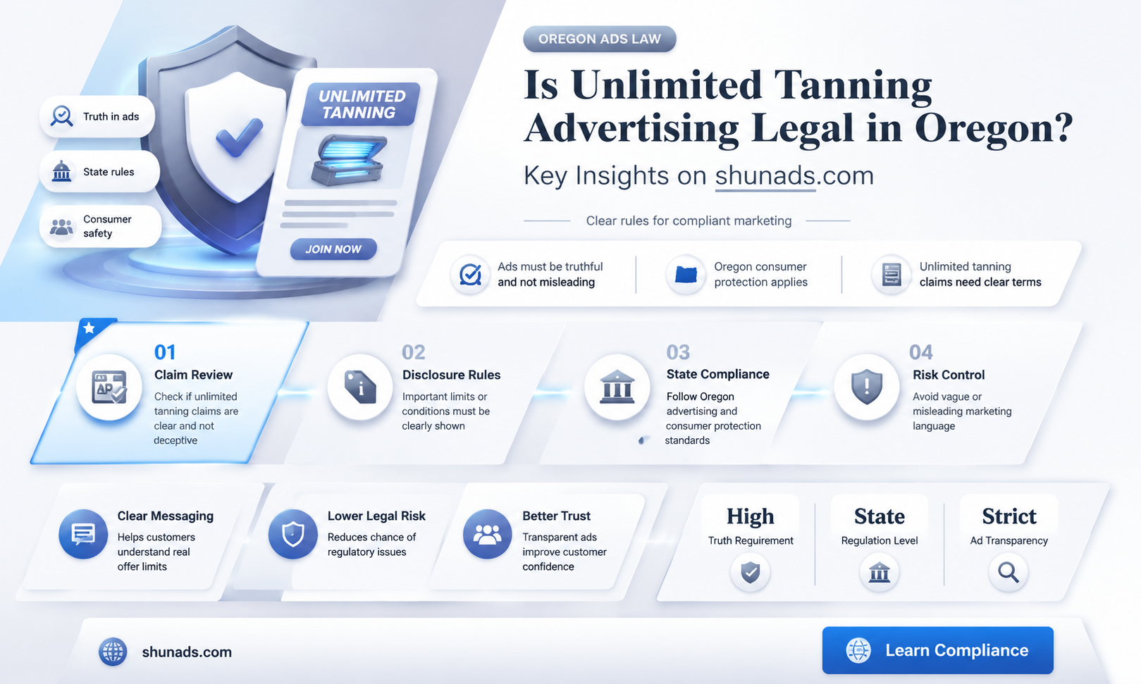 can unlimited tanning be advertised in oregon