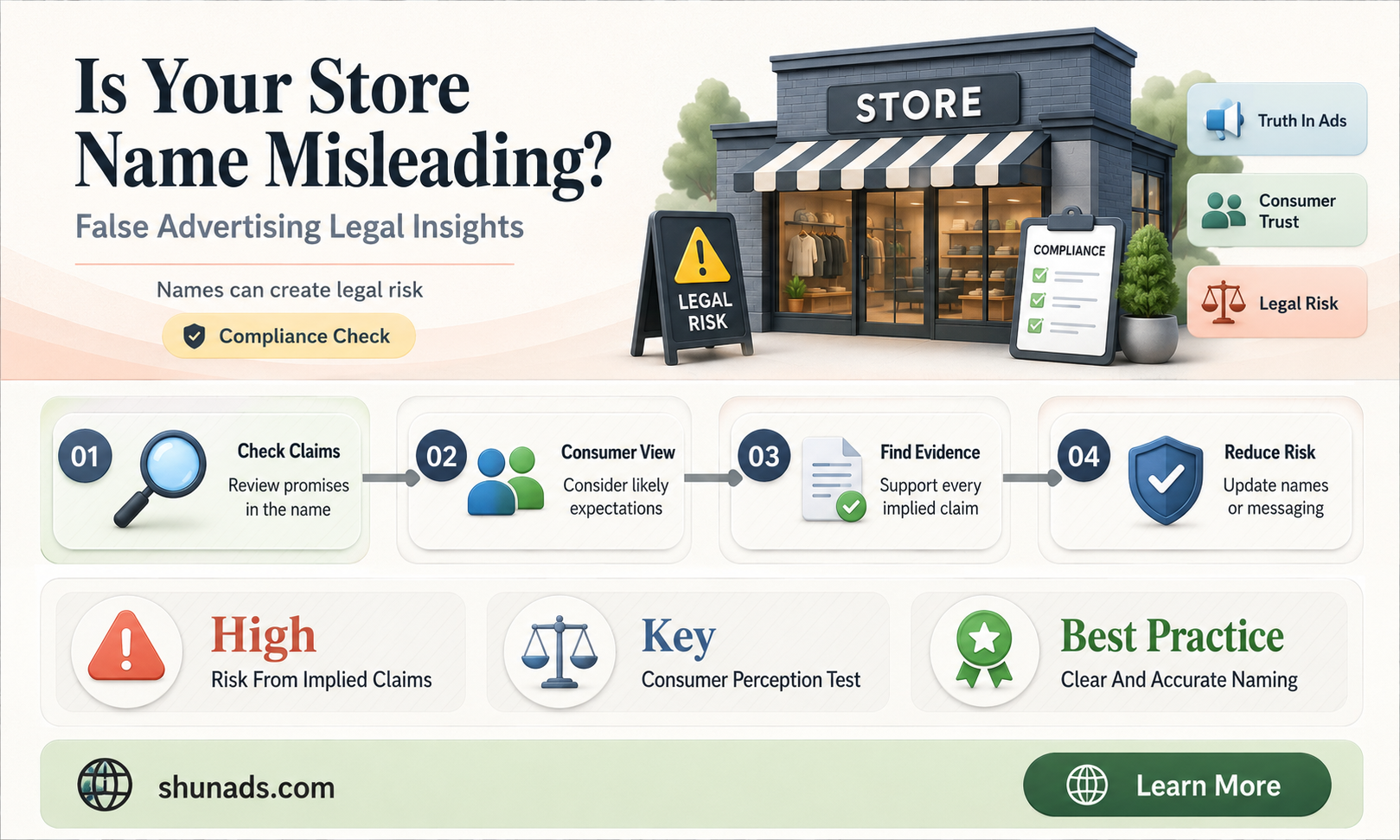 can the name of a store be considered false advertising