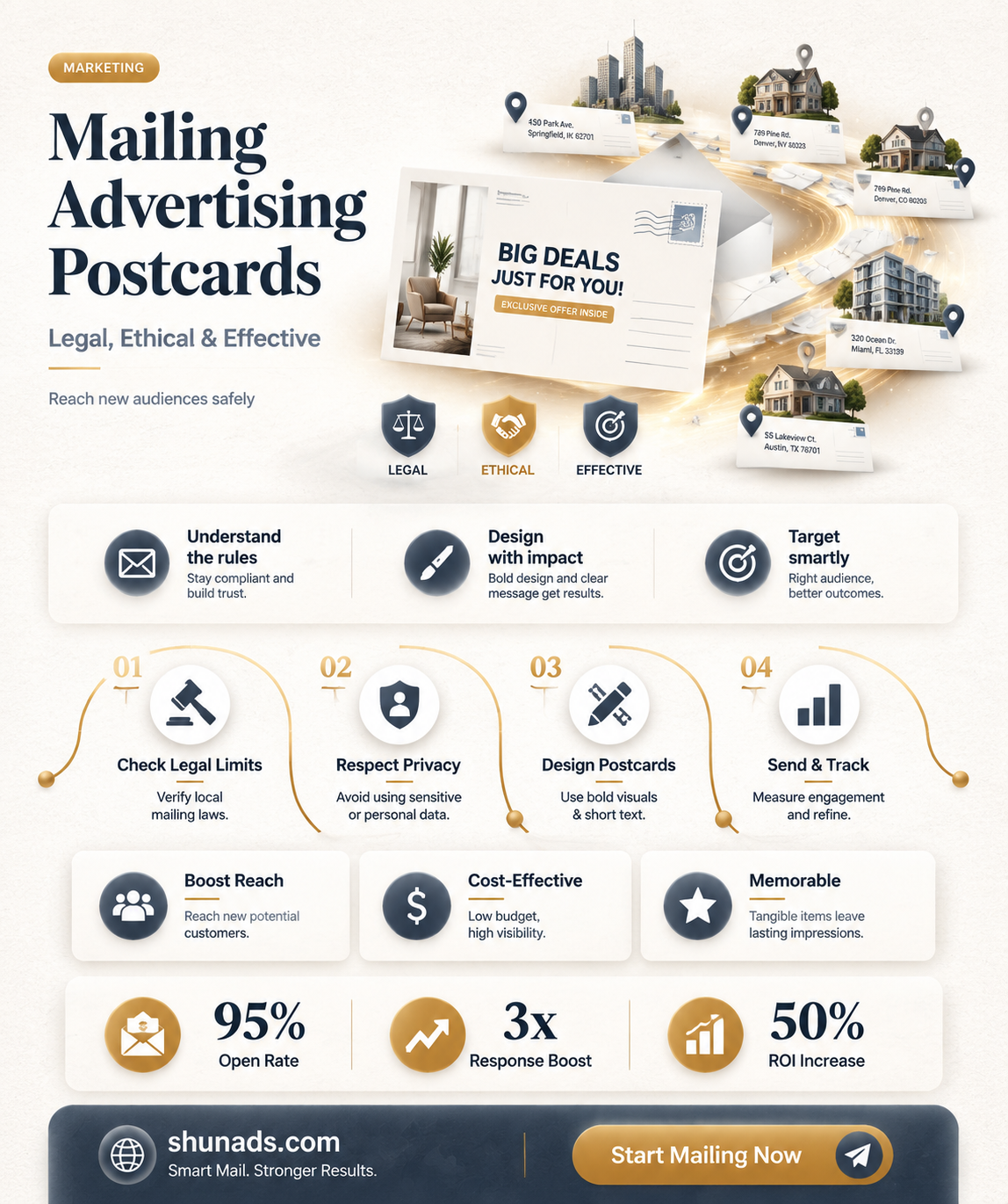 can i mail advertising postcards to random addresses
