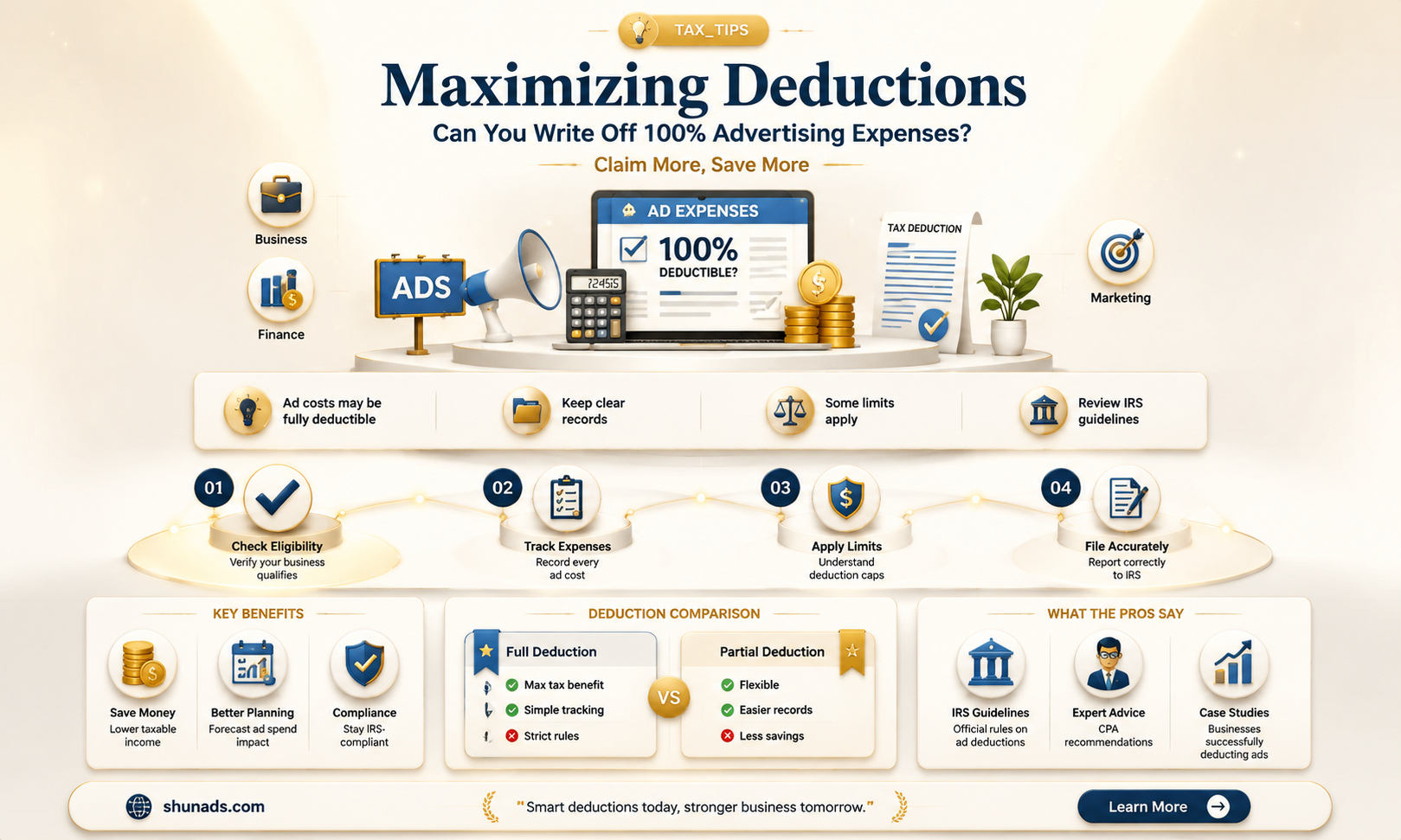can i deduct 100 advertising expenses