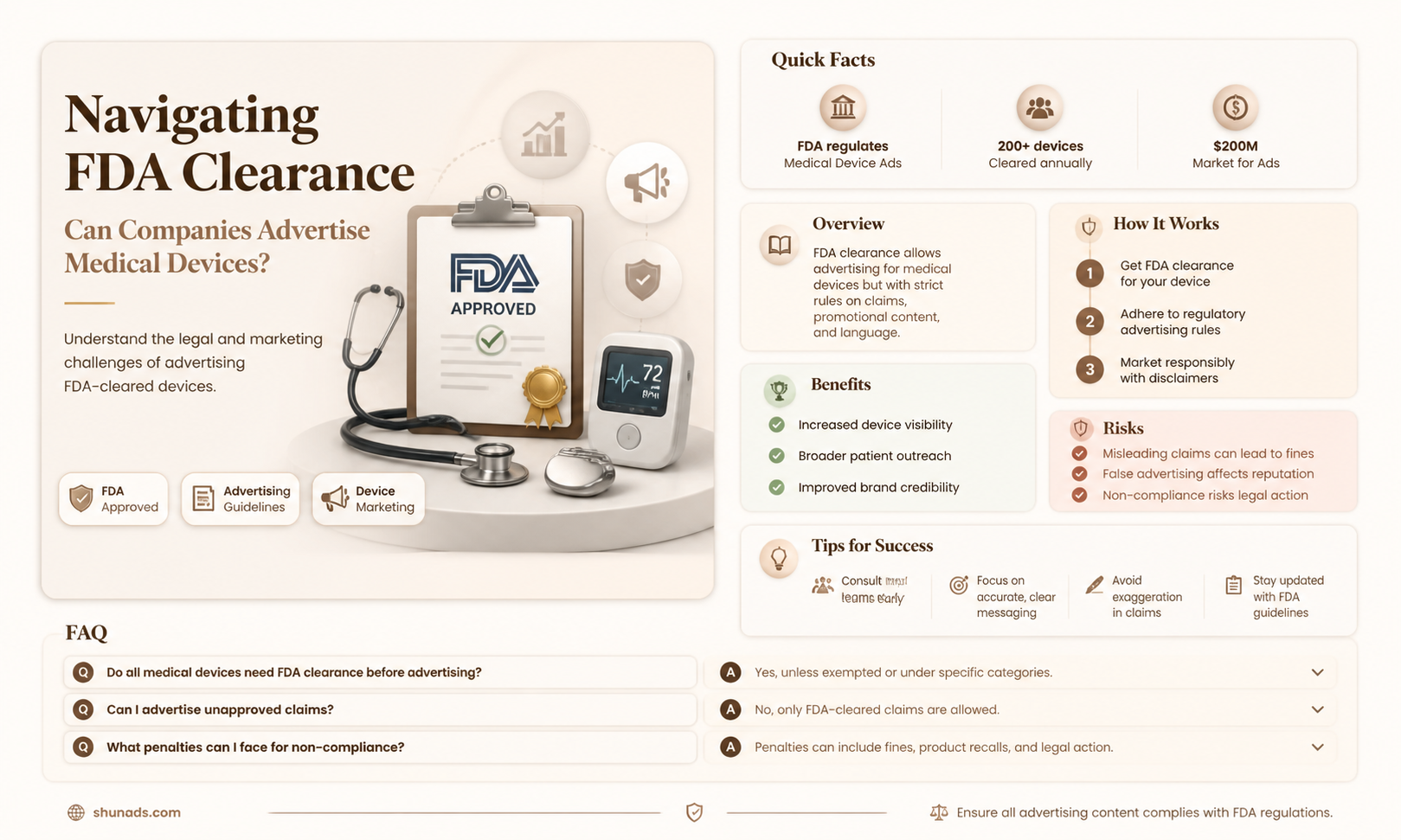 can a company advertise fda cleared