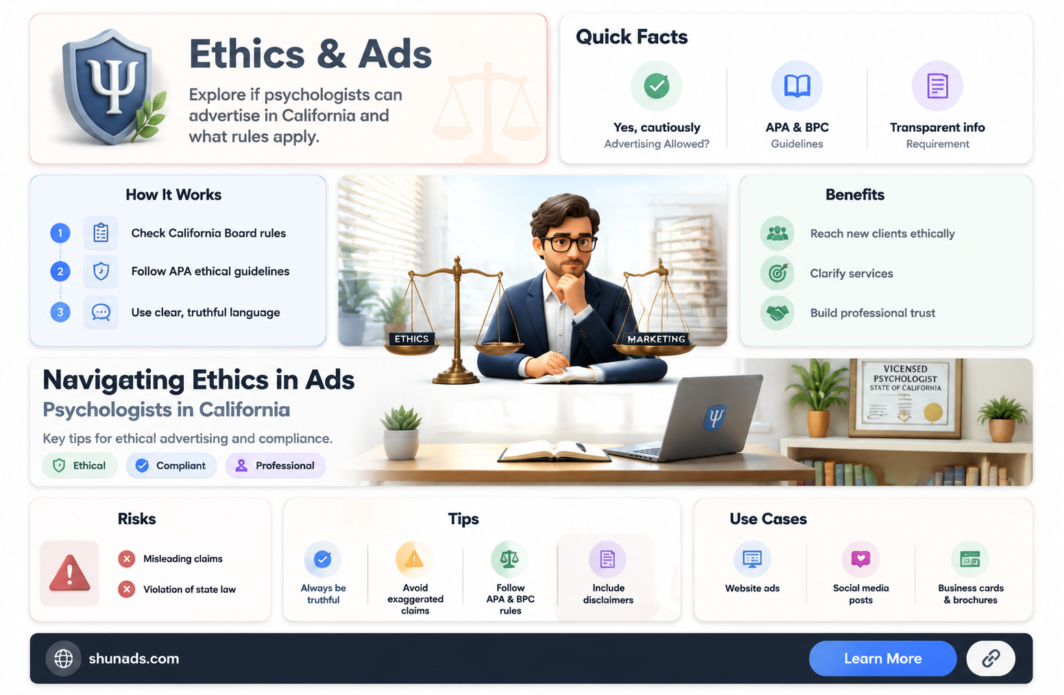 can a psychologist advertise in california
