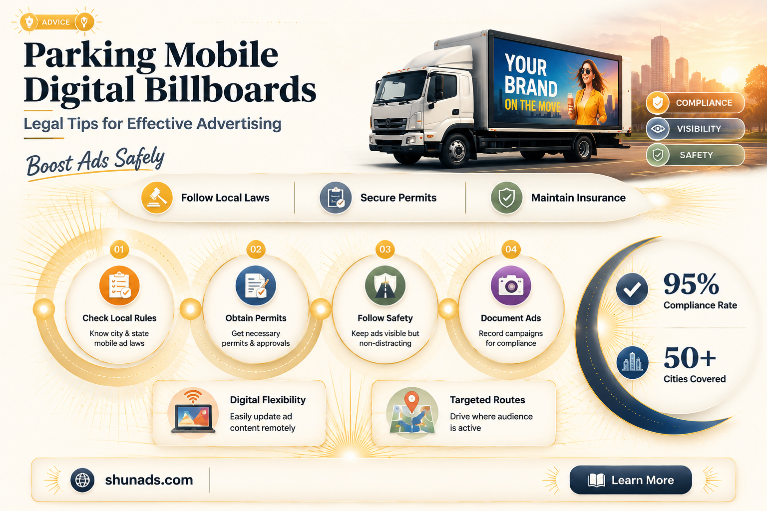 can i park my mobile digital billboard to advertise