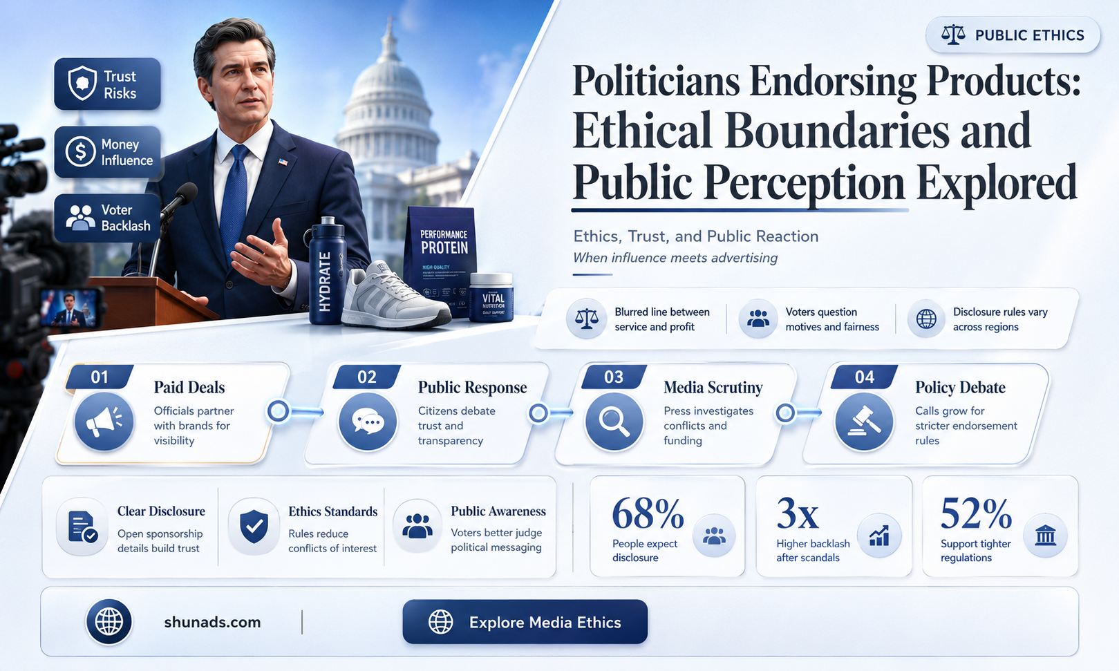 can politicians advertise products from companies