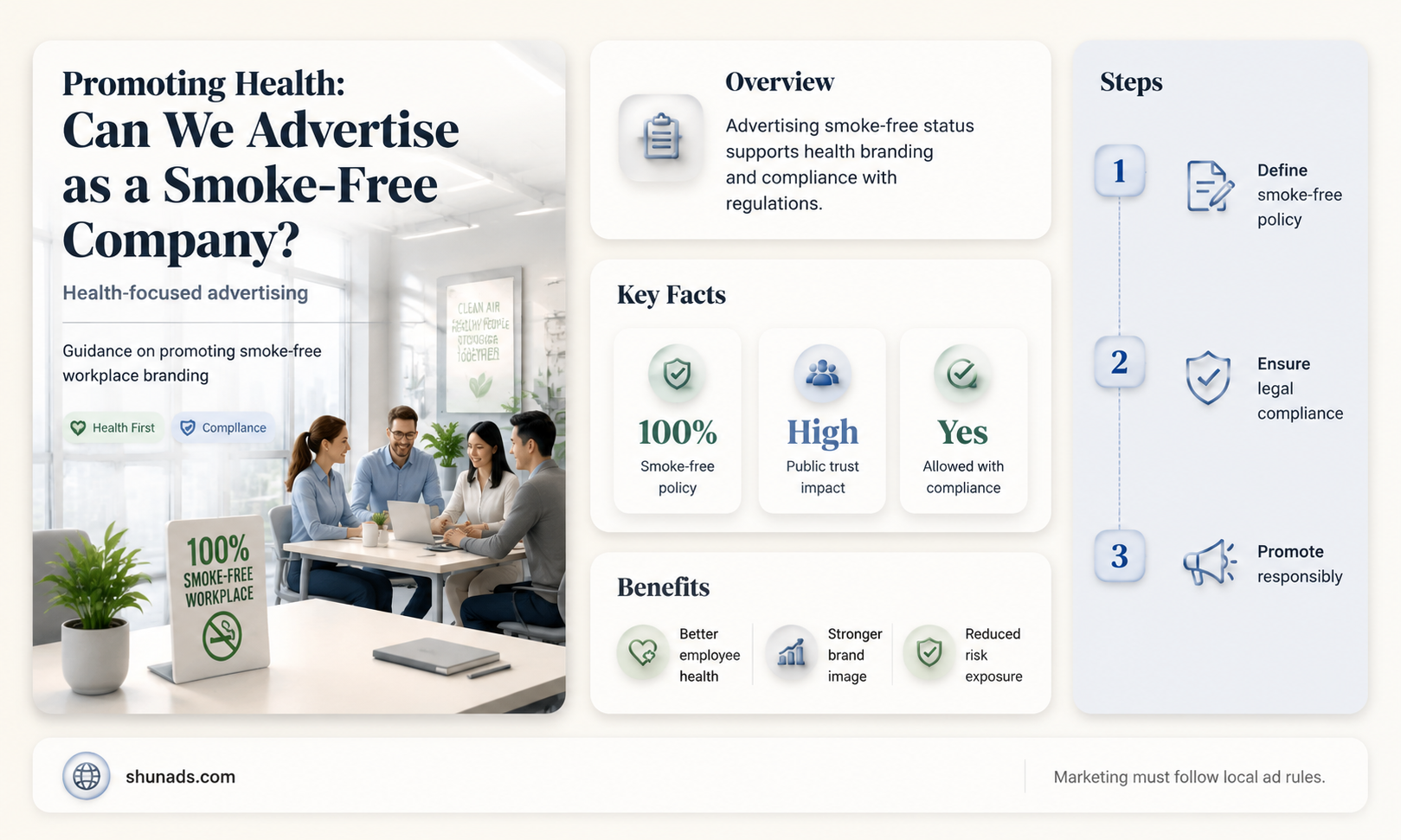 can we advertise as a smoke free comapny
