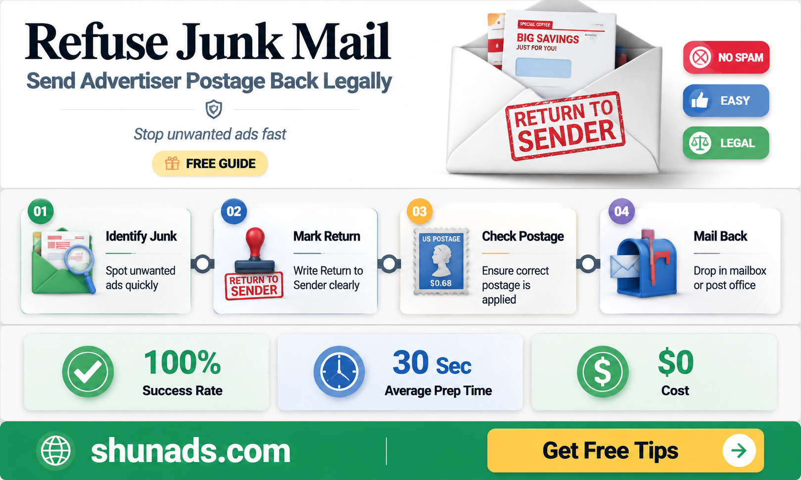 can i refuse mail from advertisers send it back