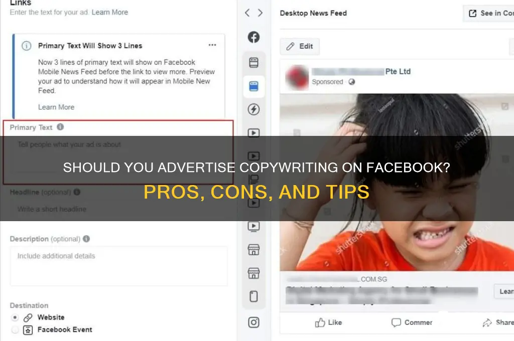 should i advertise my copywriting on facebook