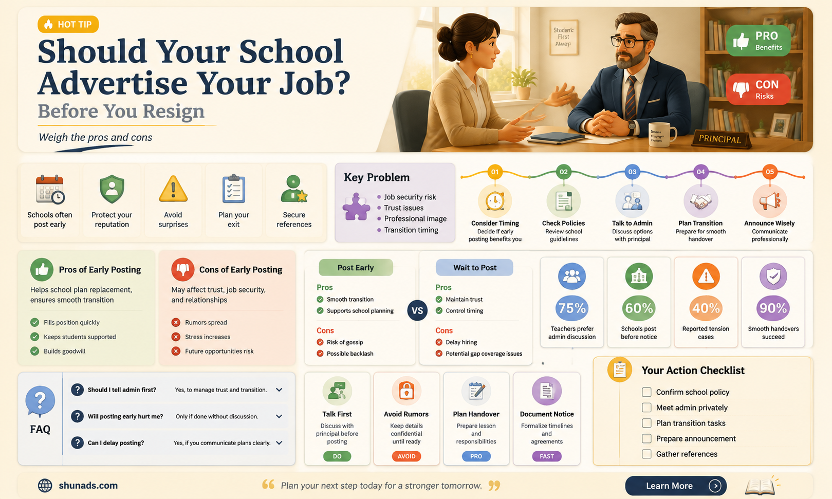 can a school advertise your job before i resign