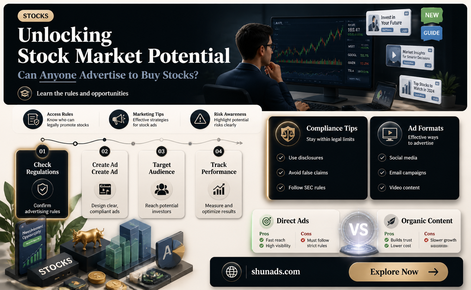 can anybody advertise to buy stocks