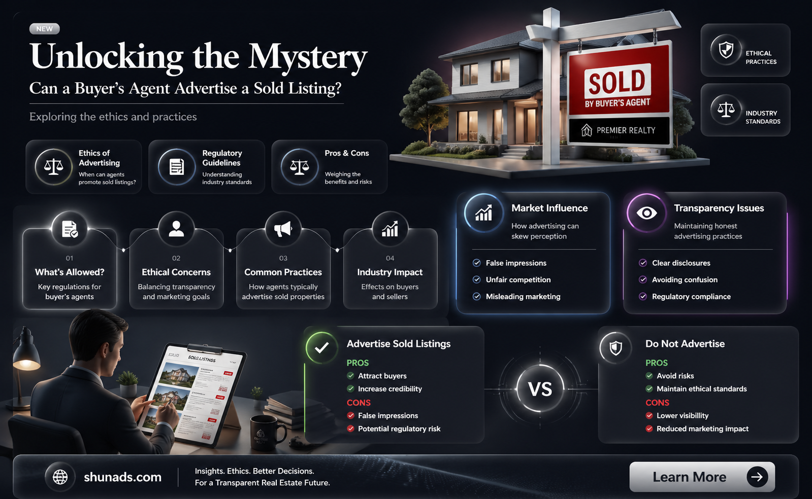 can a buyers agent advertise a sold listing