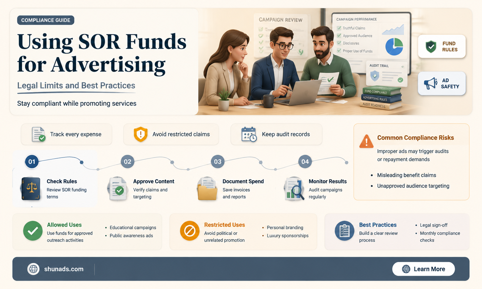 can sor funds be used for advertising