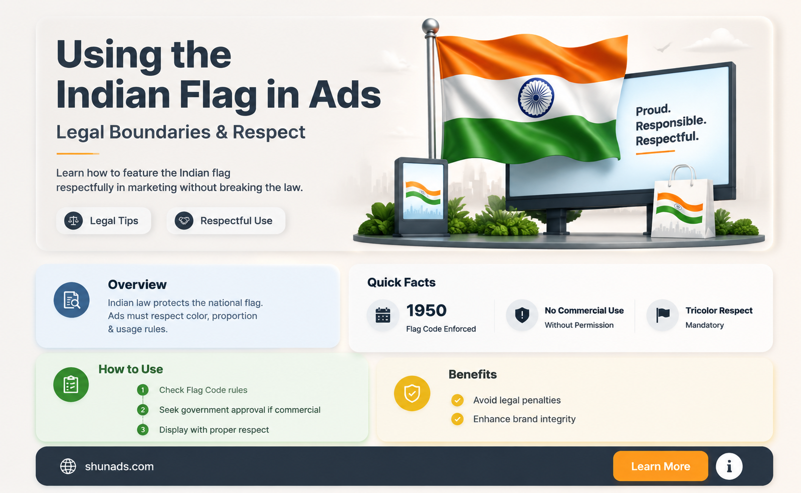 can indian flag be used in advertisements