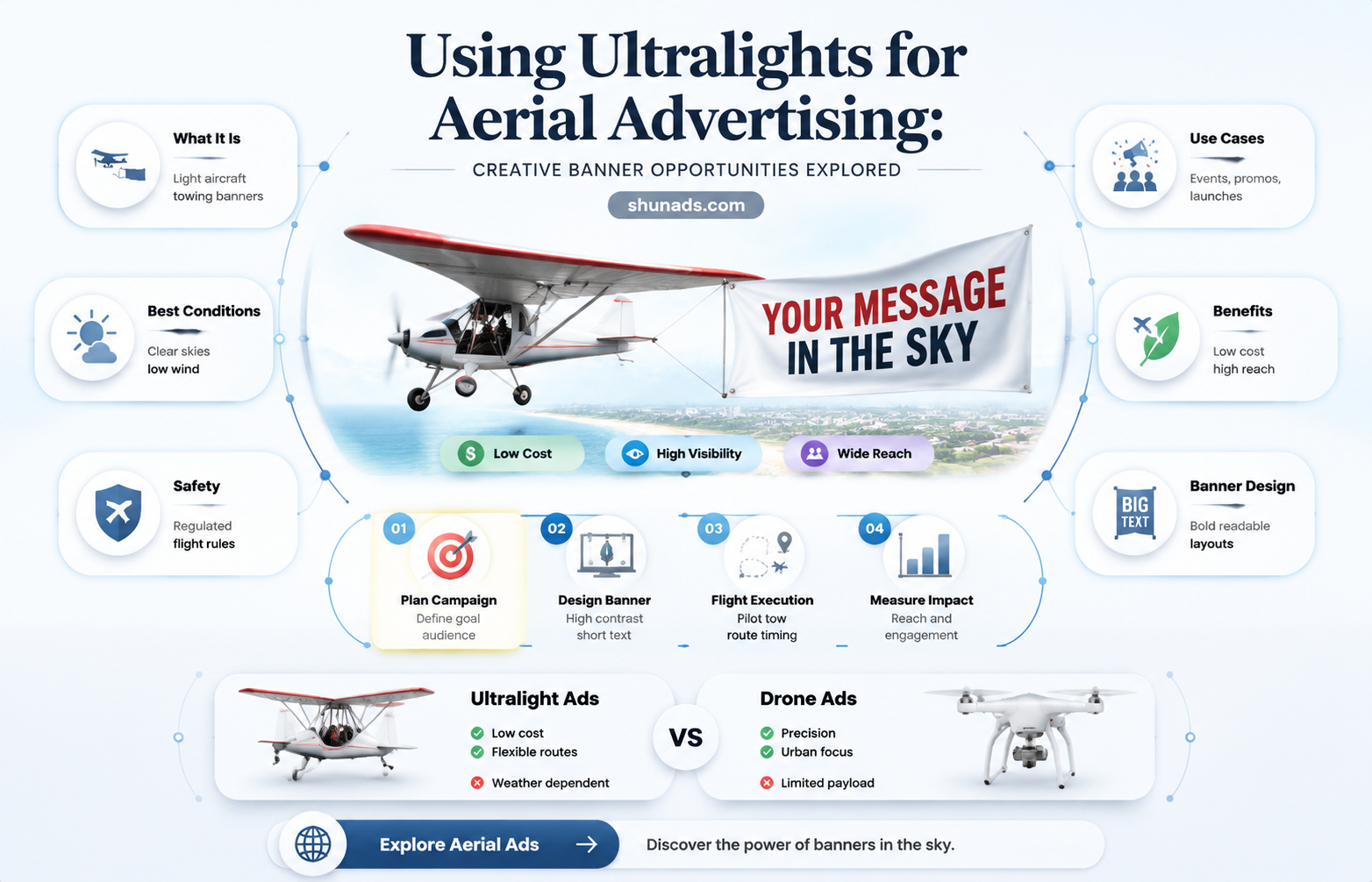 can ultralights be used for advertising banner