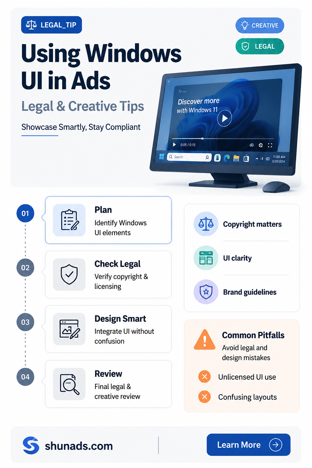 can i use windows ui in a video advertisement