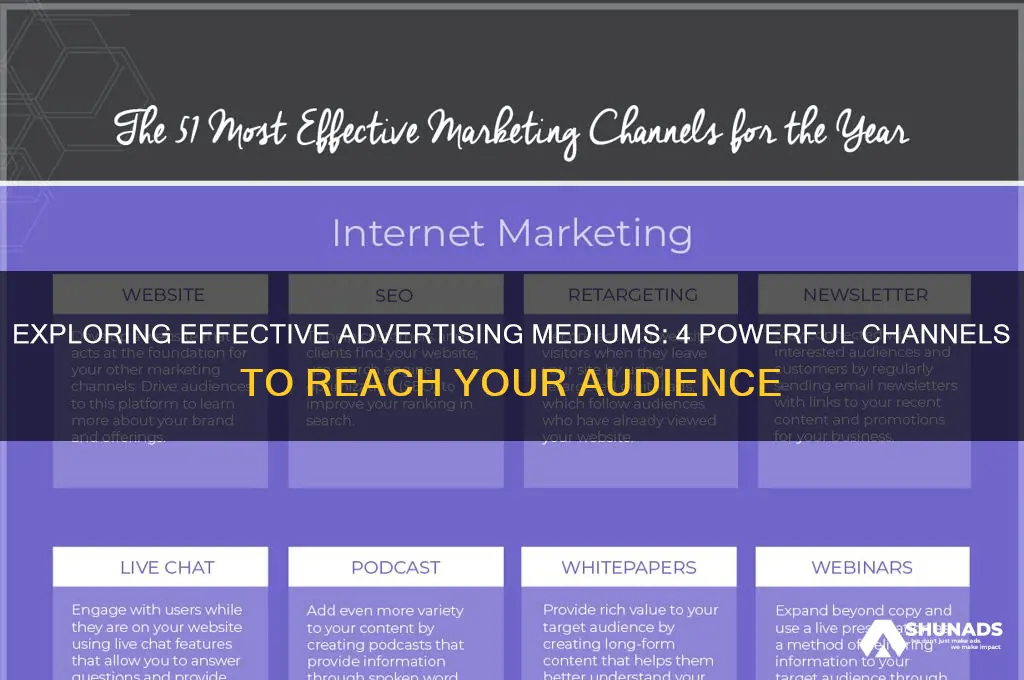 what are 4 mediums that can be used in advertising