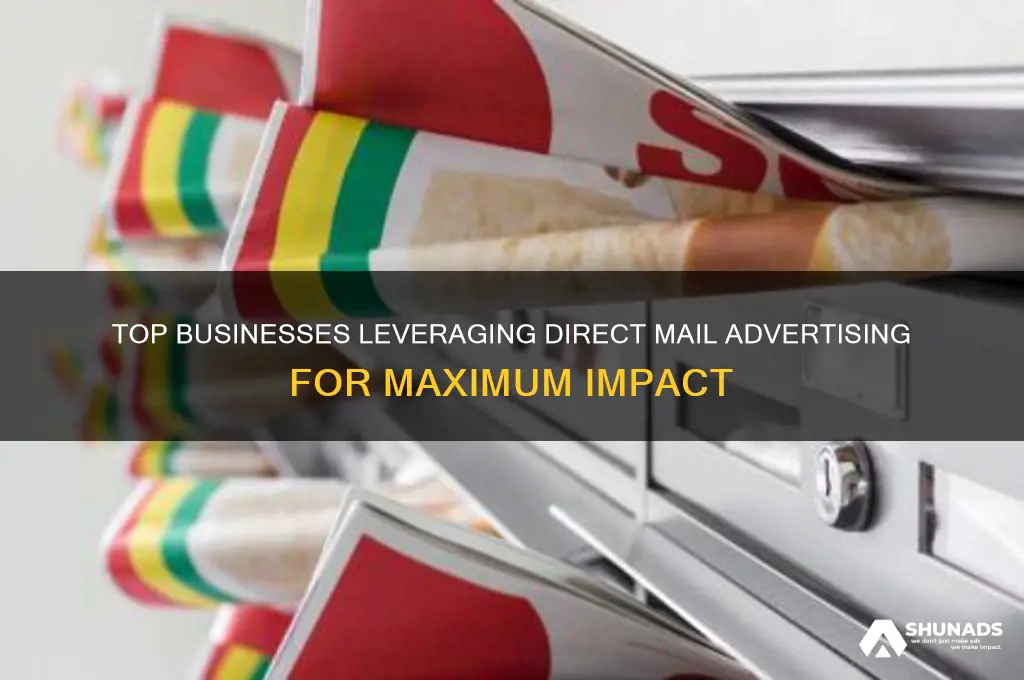 what are the businesses who most use direct mail advertising
