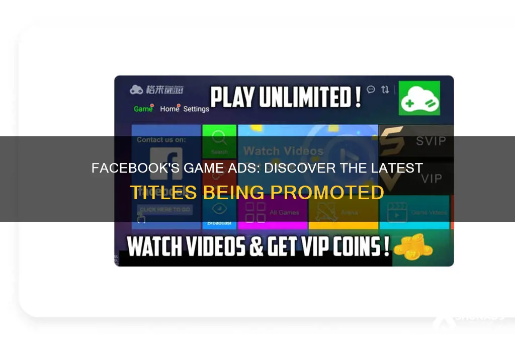 what are the games being advertised on facebook