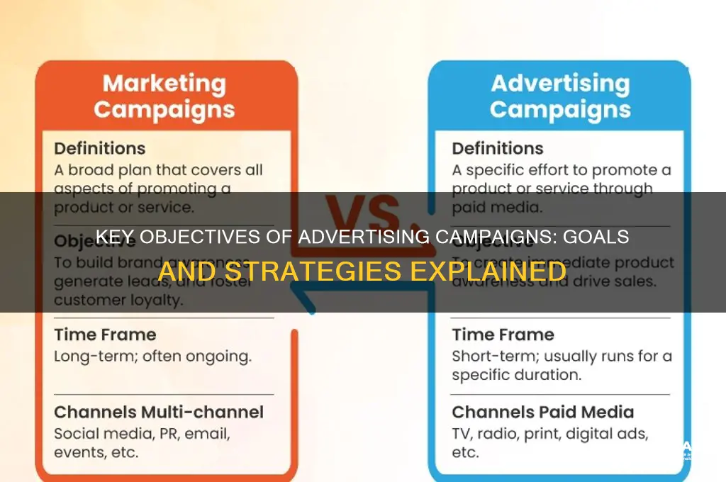 what are the key objectives an advertising campaign can have