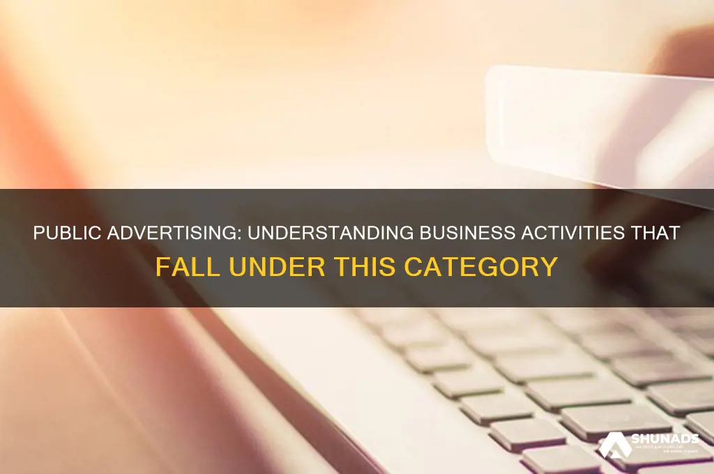 what business activity would fall under public advertising