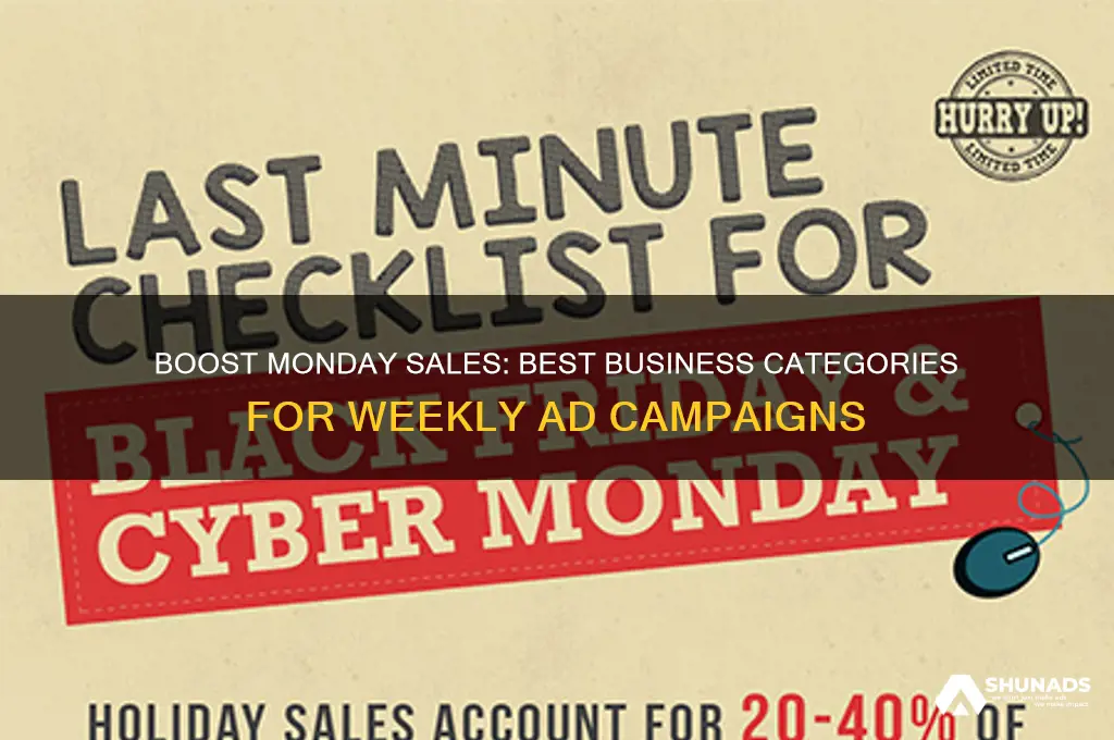 what business category to advertise on mondays