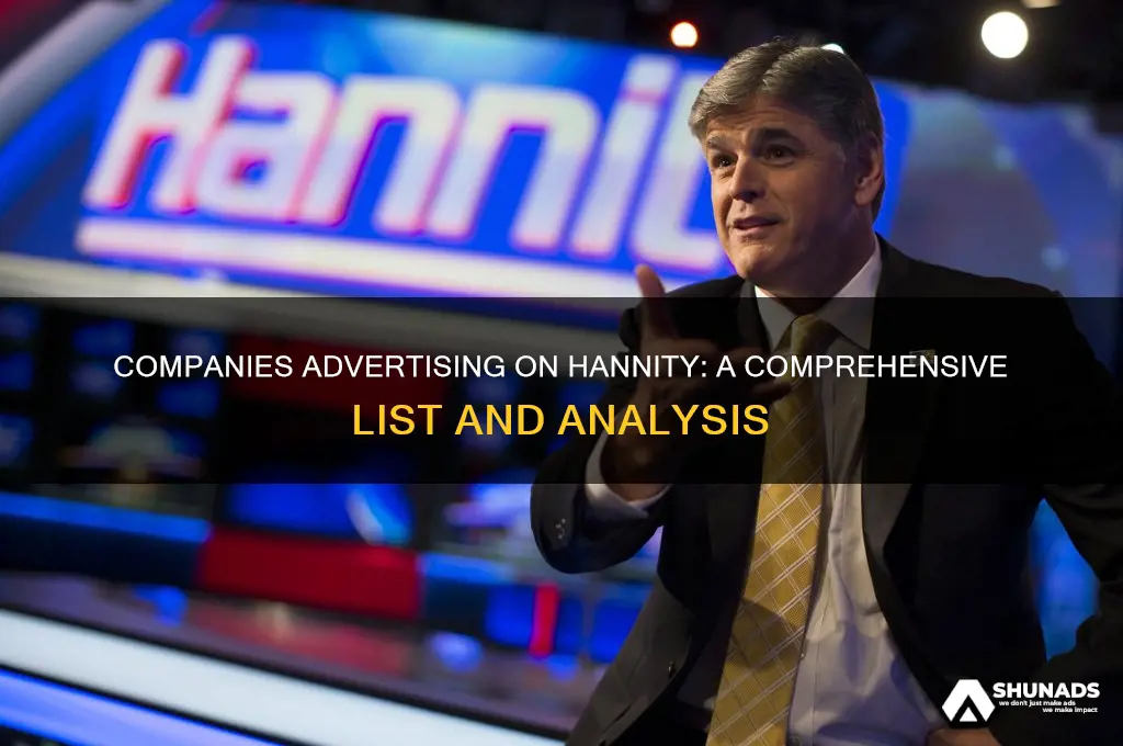 what companies advertise on hannity