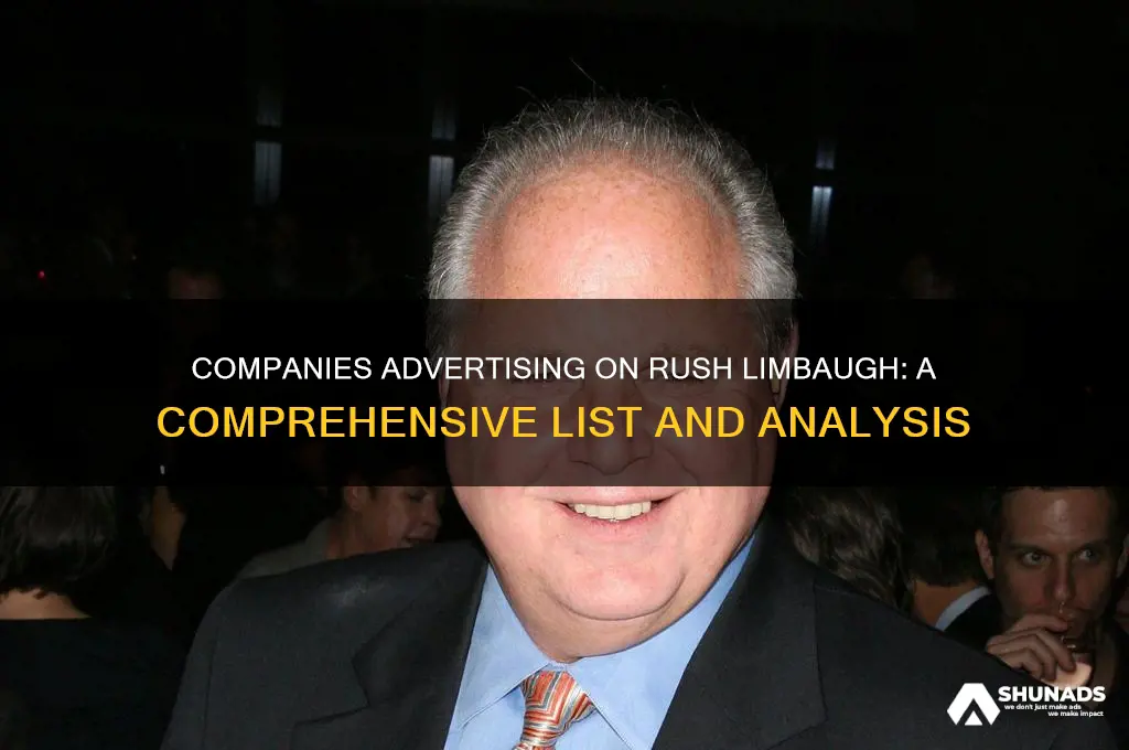 what companies advertise on rush limbaugh