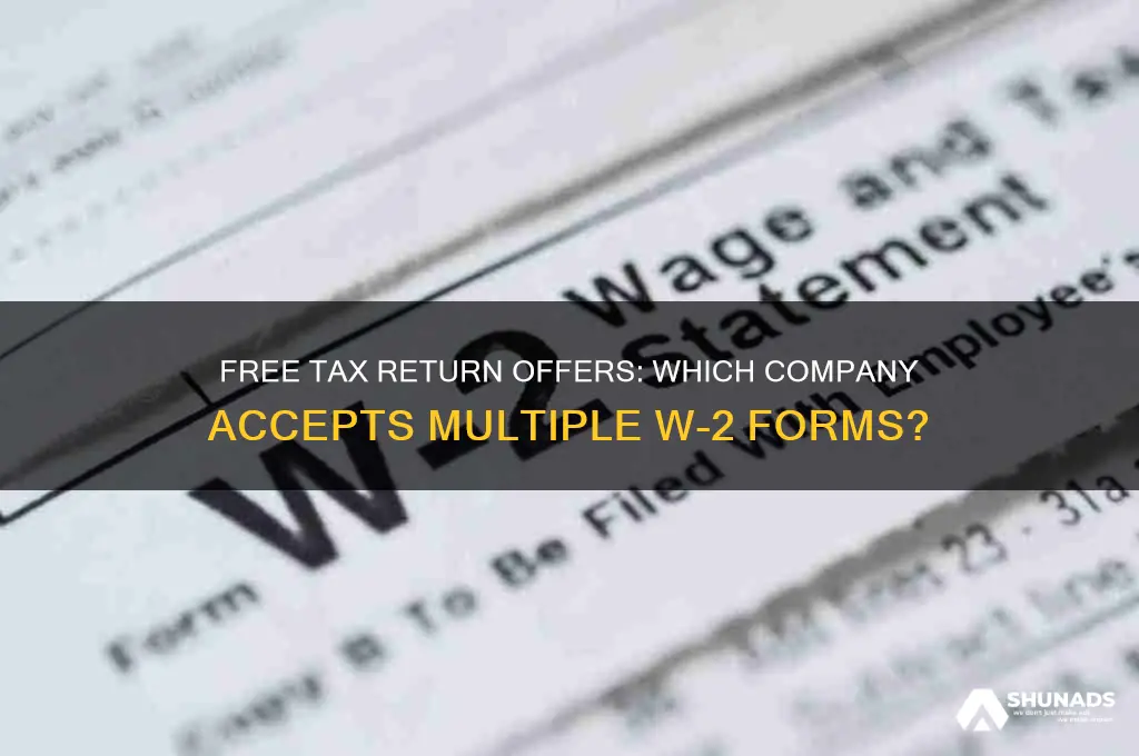 what company advertises free tax return with multiple w2