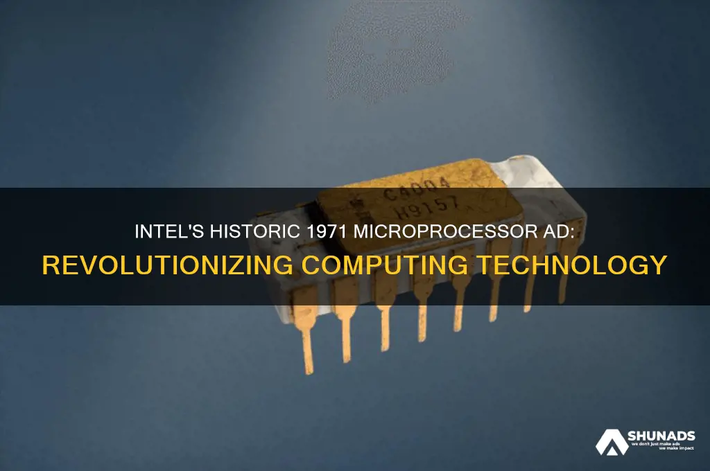 what company advertises the first microprocessor chip in 1971