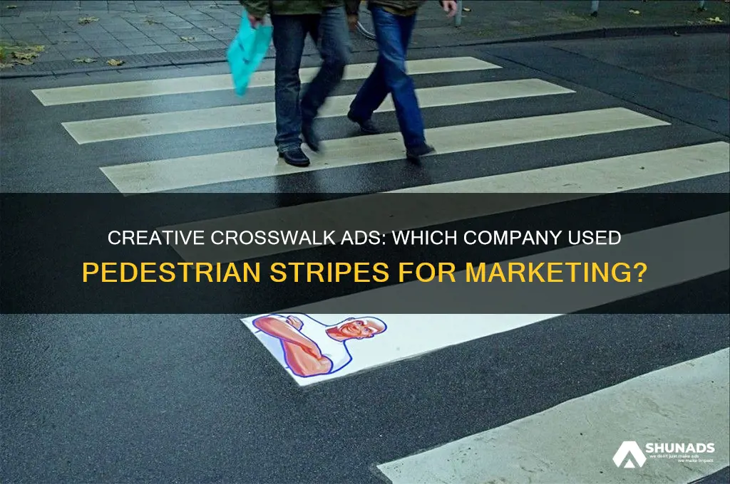 what company used pedestrian crosswalk stripes to advertise