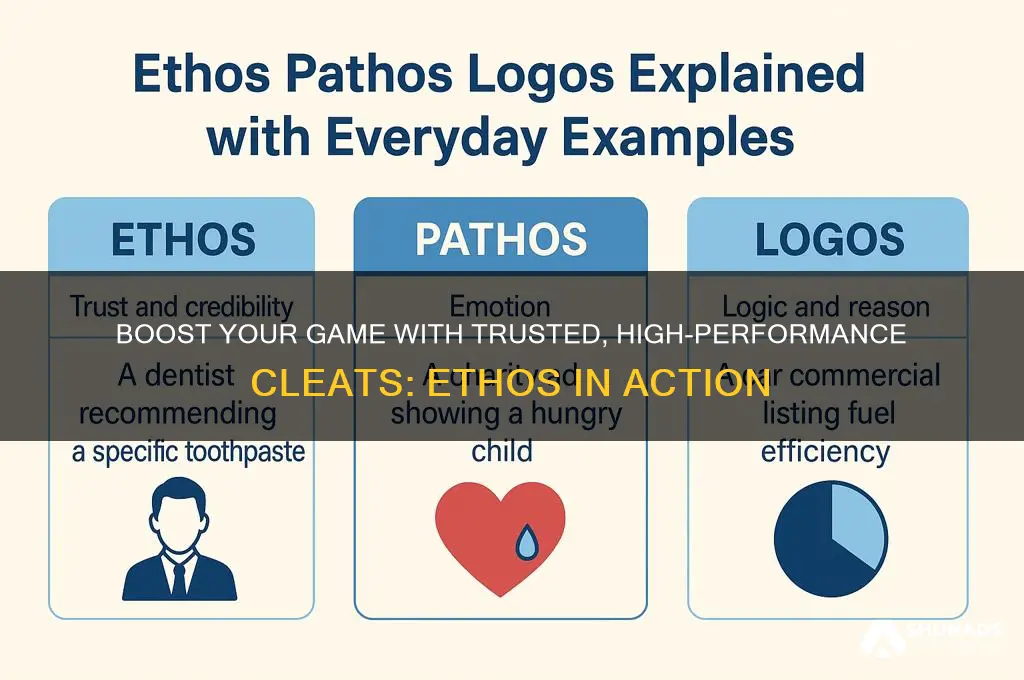 what could be a sentence using ethos to advertise cleats