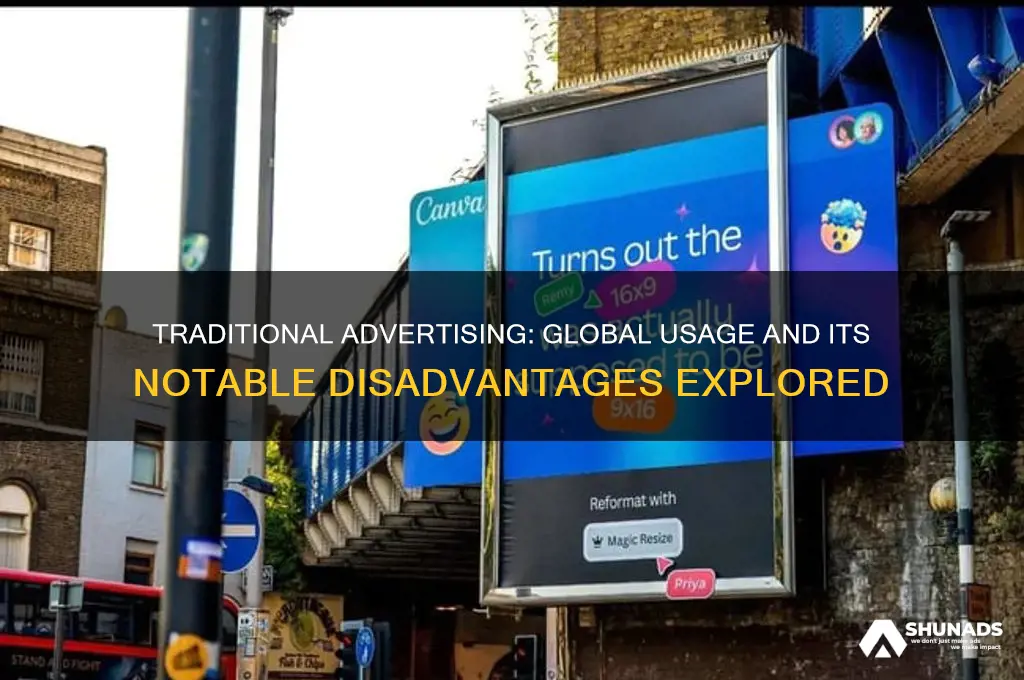 what countries use traditional advertising and disadvantages