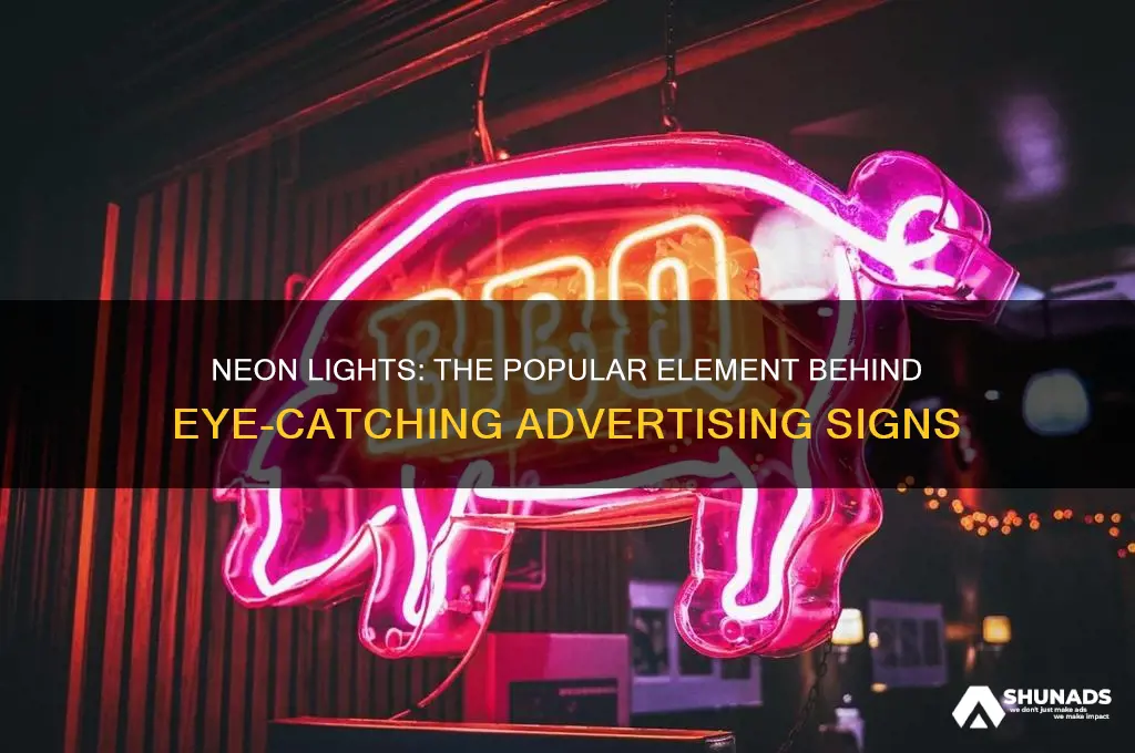 what element is commonly used in advertising signs